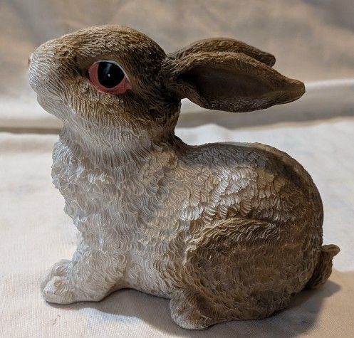 Cute Vintage Collectible Rabbit Hair Bunny Mini Figurine.