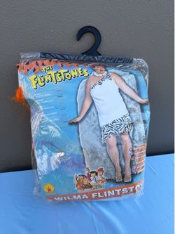Rubie's Flintstones Wilma Flintstone Plus Costume Dress Wig Necklace plus size