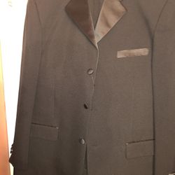 Men’s Gino Cappeli Designer Black Pinstripe 2 PC Suite