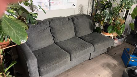 Gray Fabric 3-Seat Sofa