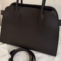 The Row Soft Margaux 12 Leather Tote Bag — Black, Original