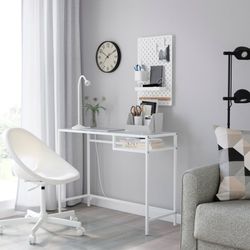 Ikea white desk and small drawers