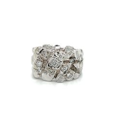 14kt White Gold Nugget Diamond Ring .57ctw Size 9 7.28grams 155858 12