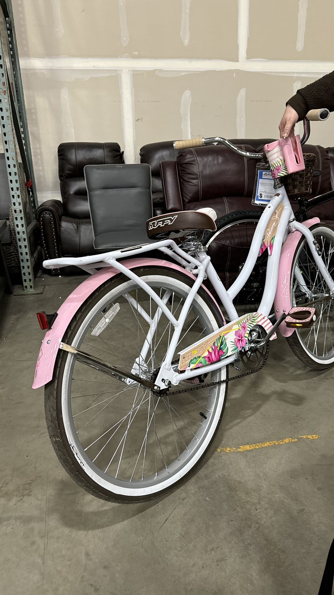Huffy Women's Panama Jack 26 Cruiser Bike White/Pink
