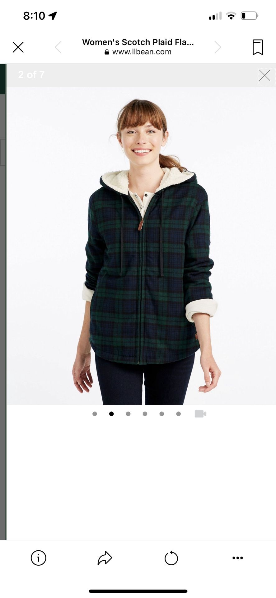 Women's Scotch Plaid Flannel Sherpa-Lined Zip Hoodie