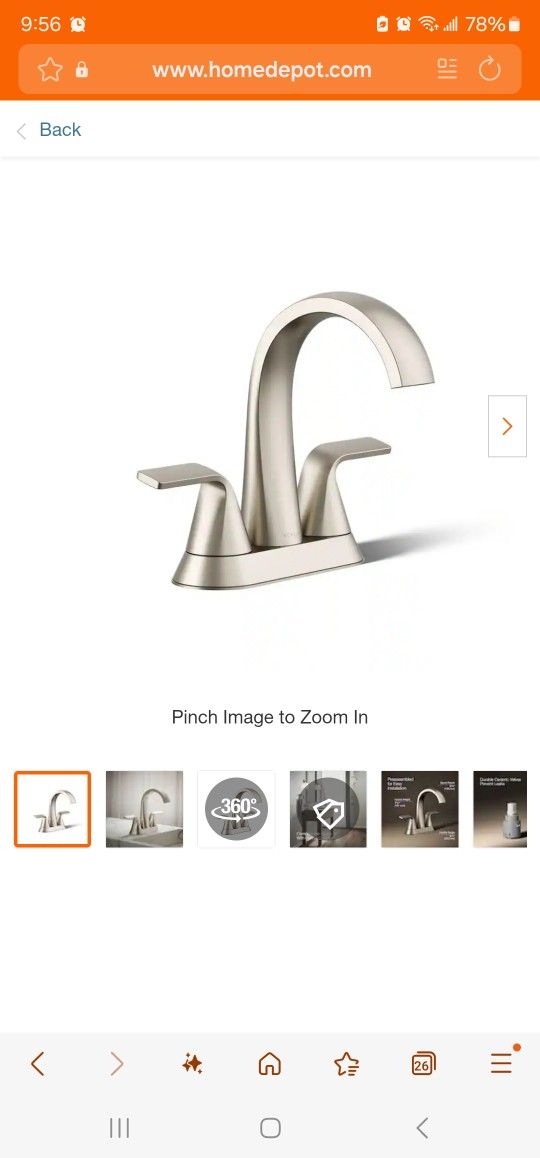 Kohler Cursiva 4 In Double Handle Bathroom Faucet
