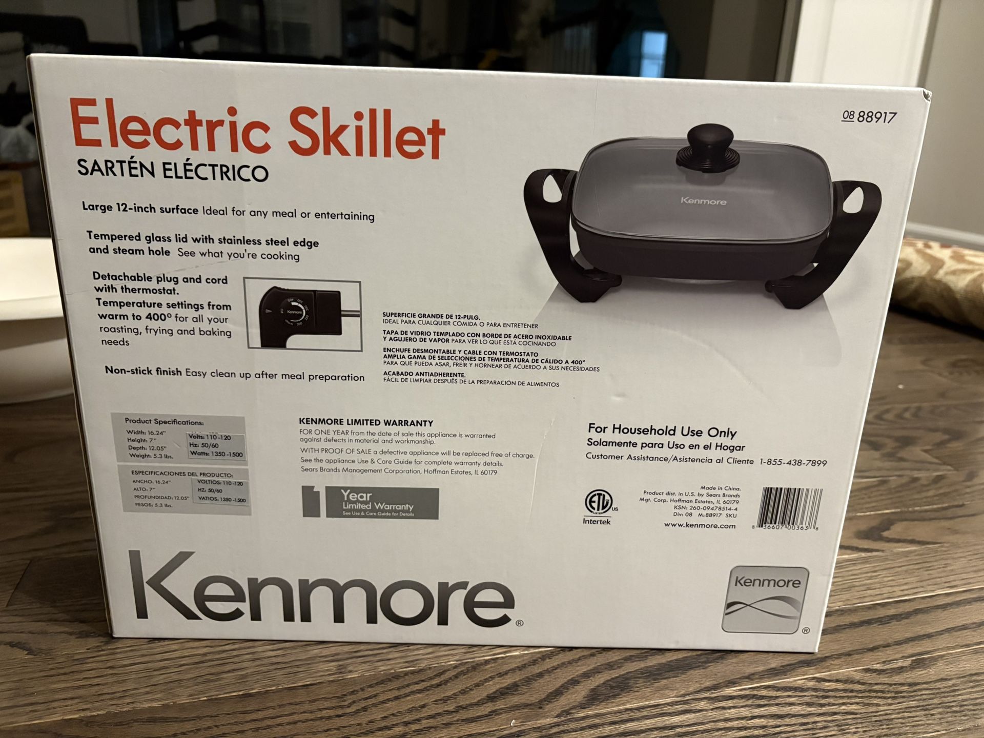 $40-Unopened Box Of Kenmore Electric Skillet 12”