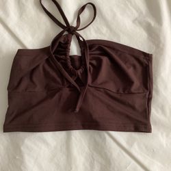 Brown Cropped Tube Top 