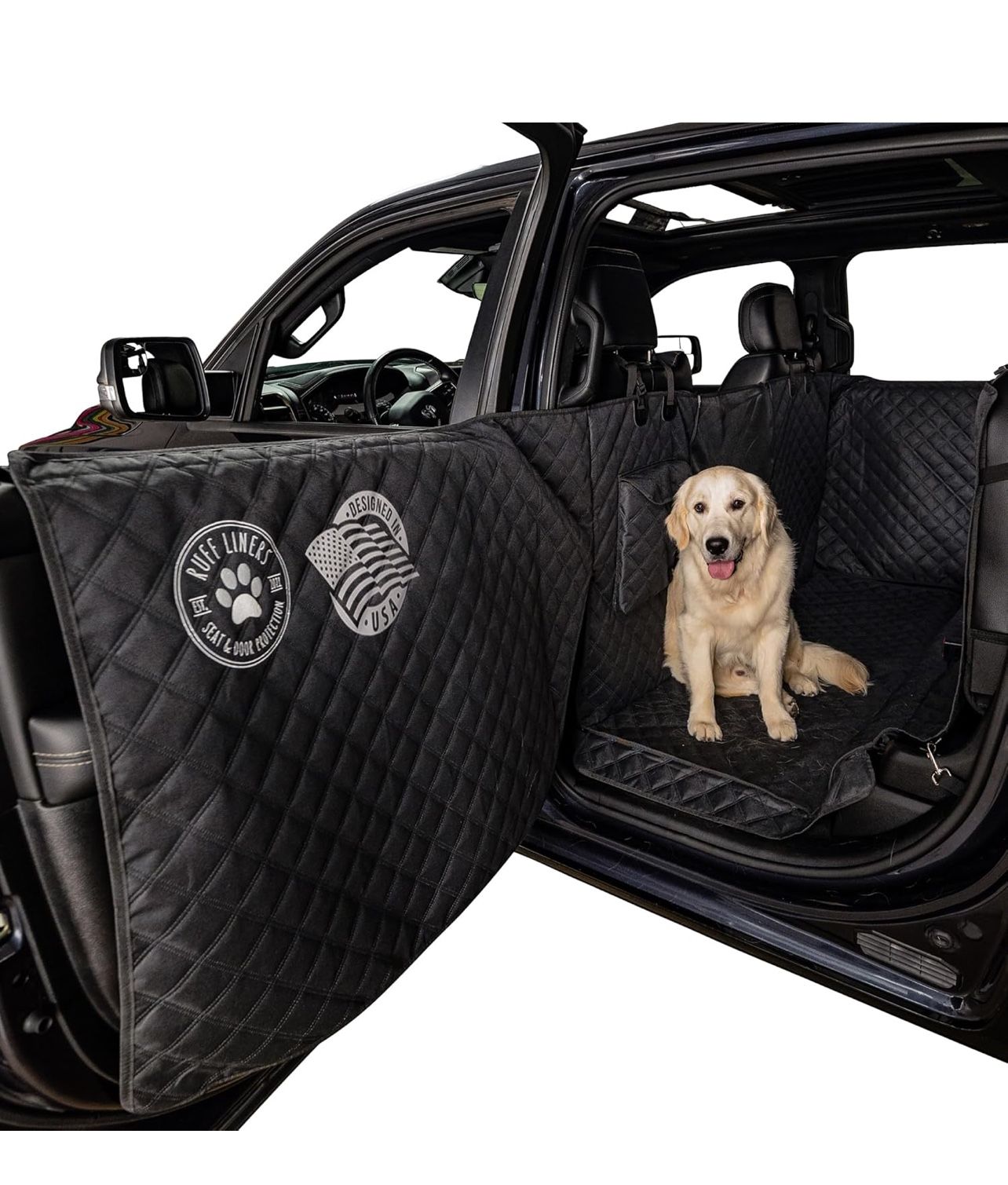 XL Floor Cover, 2025 Black – Fits Full‑Size Crew Cab Trucks with Fold‑Up Seats – Waterproof, Heavy-Duty, Non‑Slip, & Machine-Safe – Scratch-Resistant