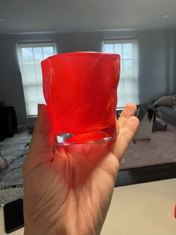 Red Candle Jar Or Whiskey Glass
