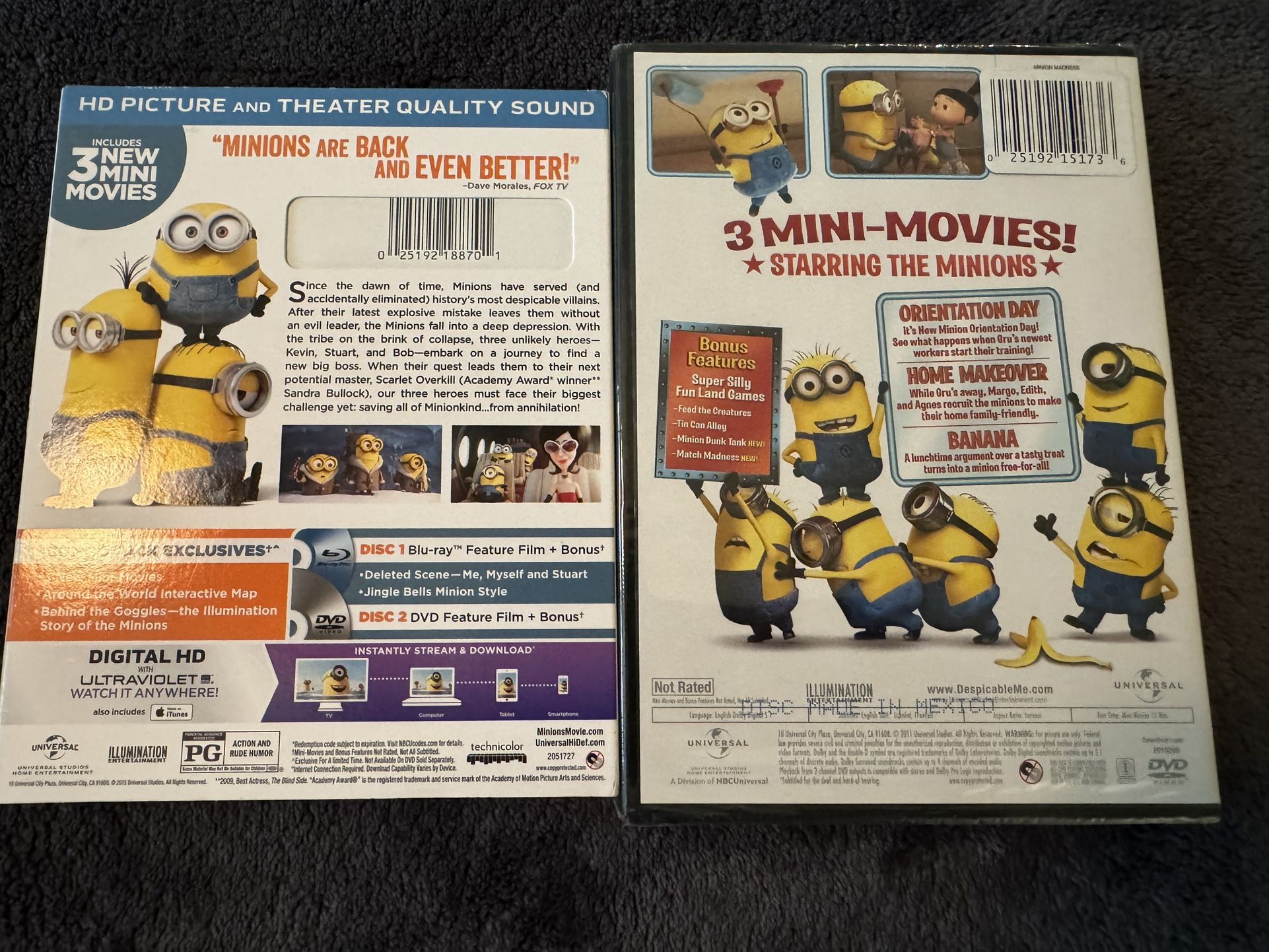 NEW Minions - 6 Mini Movies on Blu-ray/DVD