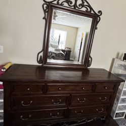 Dresser With Two Stands And Bed frame In Picture