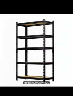Heavy-Duty Adjustable Multi-Purpose Industrial Utility Shelf with a 5-Tier Design, Measuring 60" High, Capable of Holding Up to 2000 Lbs. Ideal for Or