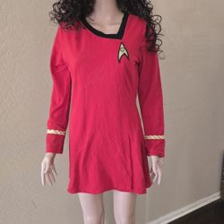 Star Trek Original Series Uhura Red Starfleet Uniform Costume Dress (Size L)
