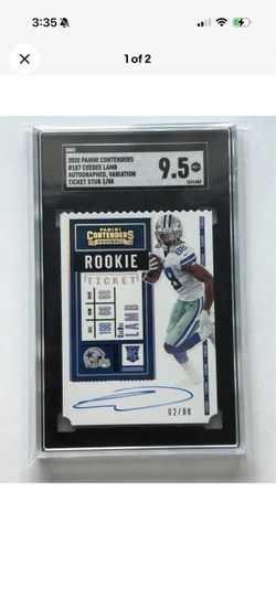 2020 Contenders Rookie Ticket Stub Variation CeeDee Lamb Rookie Auto /88 SGC 9.5