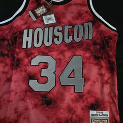 Houston Rockets Hakeen Olajuwon Mitchell And Ness Throwback Galaxy Edition Basketball Jersey 