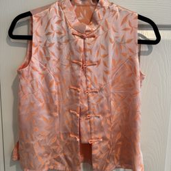 Vintage Peach Asian Inspired Stunning Dress Top 