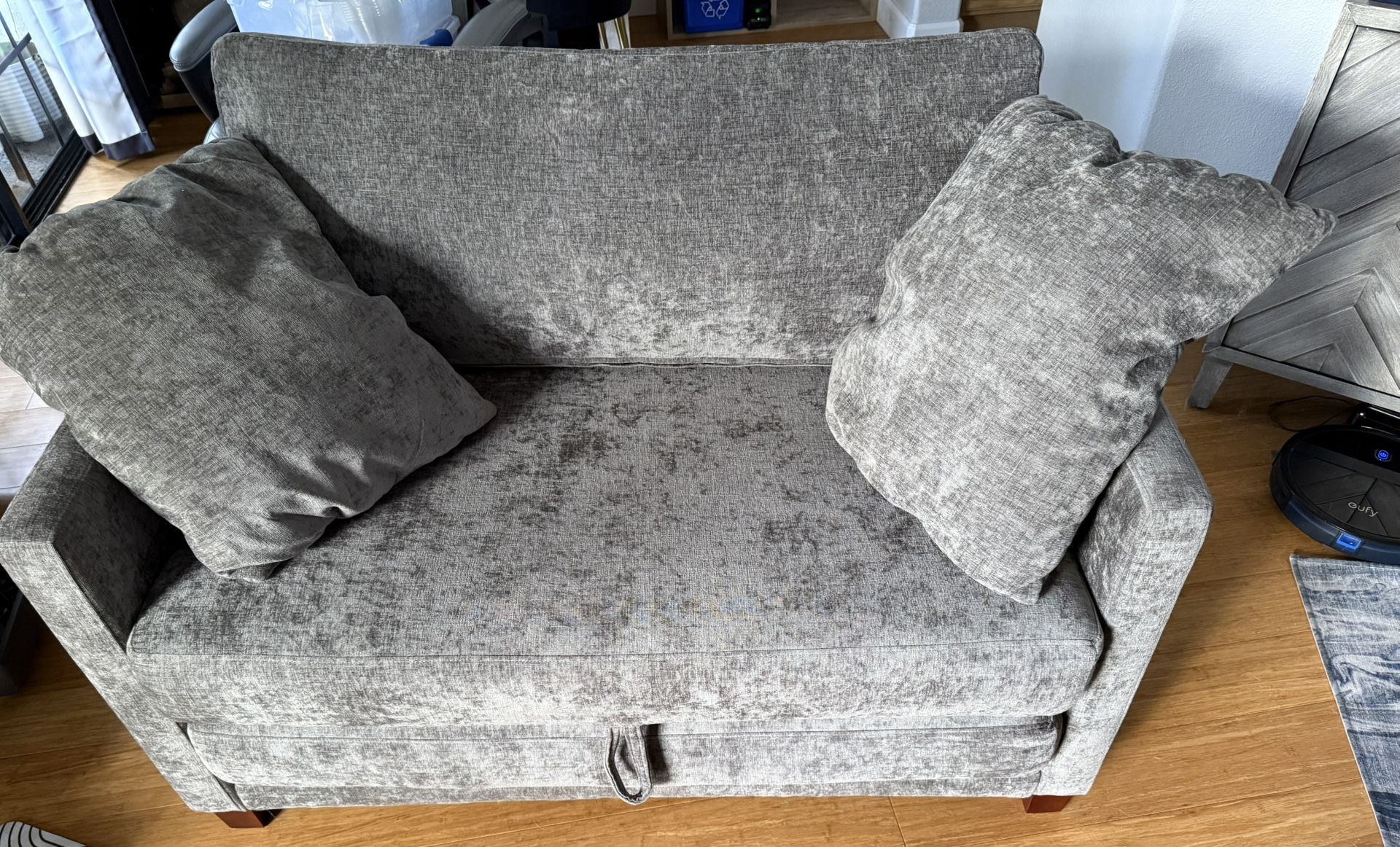 51" Convertible Sofa Bed-Grey Chenille