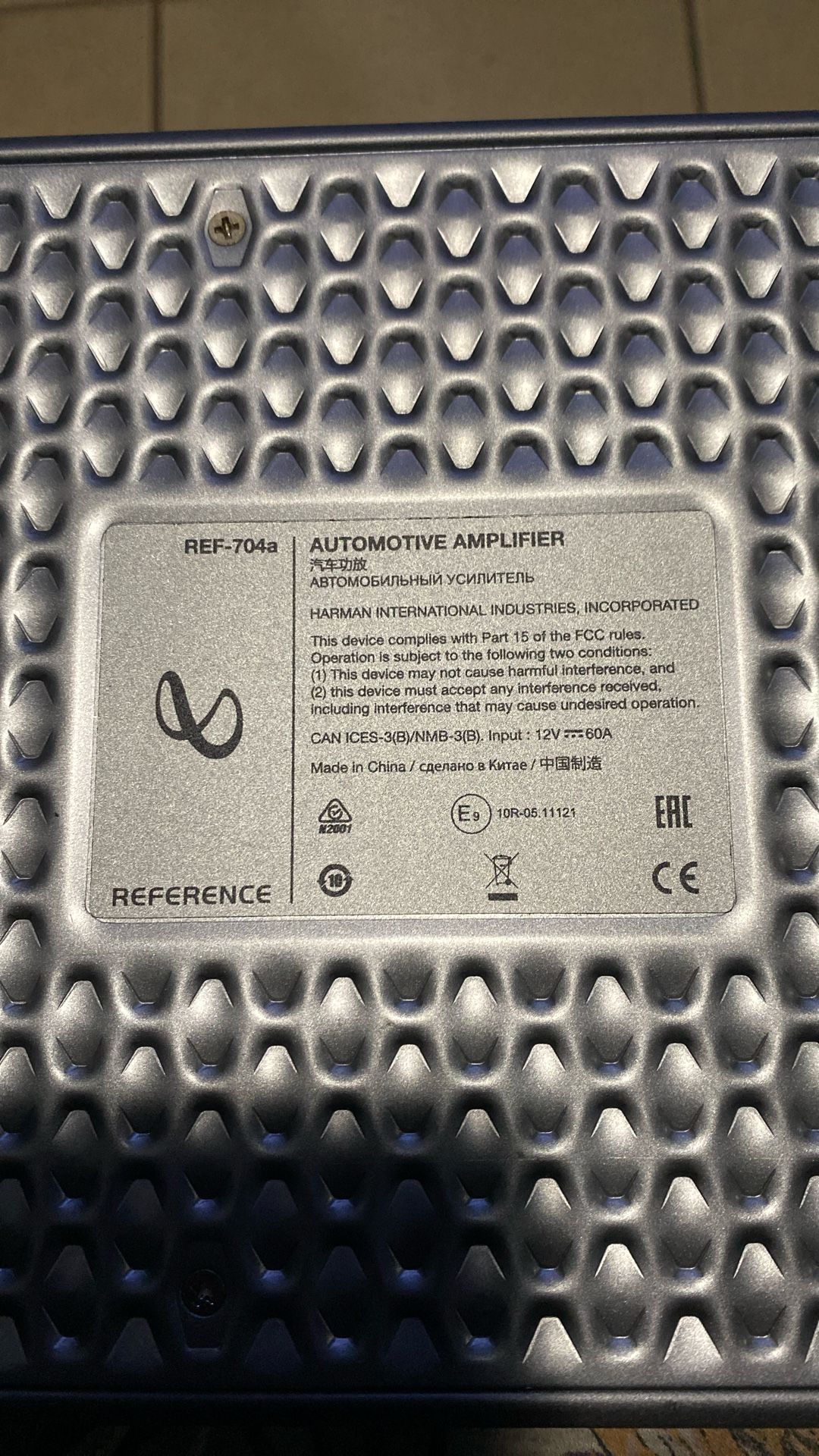 Infinity 4 Chennel Amp