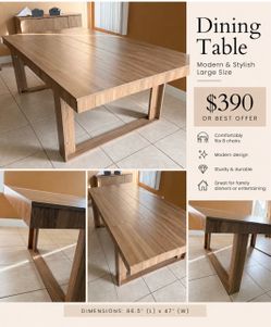 Wooden dining table