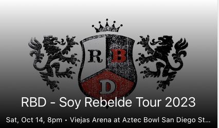 Rebelde Ticket Saturday October 14