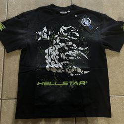 Black White And Green Hellstar T-shirt 