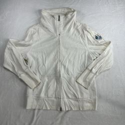 Old Navy Active Full Zip Cowl Neck Jacket Womens XLarge Cream