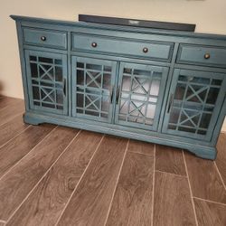 Blue Wooden Media Unit
