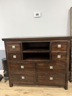 Large Solid Wood Buffet Cabinet With Drawers