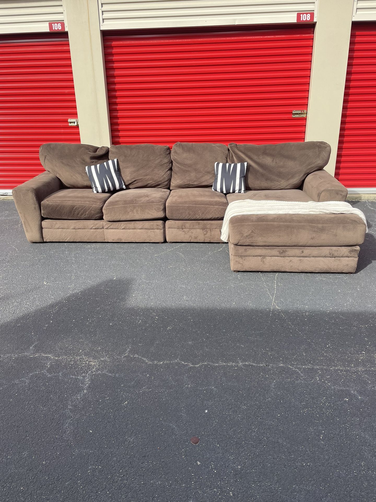 FREE DELIVERY - Brown L Sectional Couch