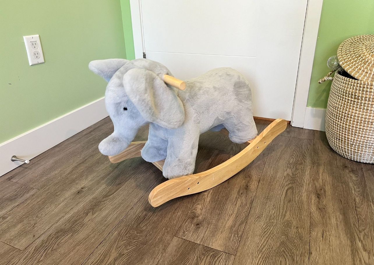 Pottery Barn Elephant Critter Plush Nursery Rocker