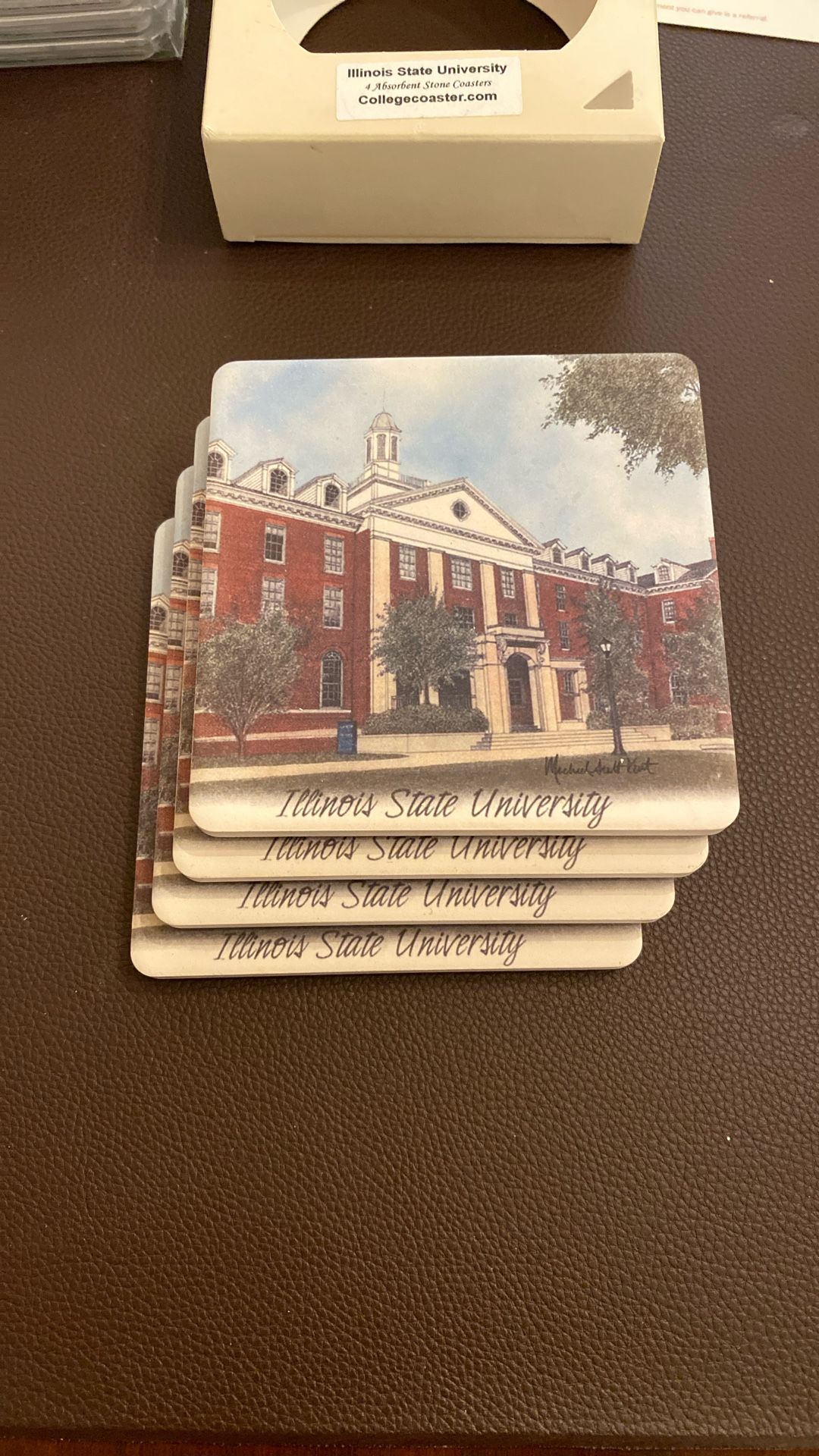 Illinois State Stone Coaster Set Of 4