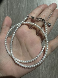 Freshwater Pearl Necklace – 3–4mm Near-Round Pearls, 39cm + 5cm Adjustable, Alloy Fittings (1 Piece)