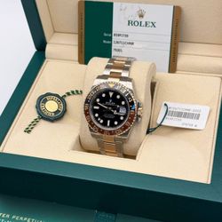 2018 Rolex GMT Master II Rootbeer 18k rose gold 126711CHNR Oyster Bracelet Full Set box papers tags