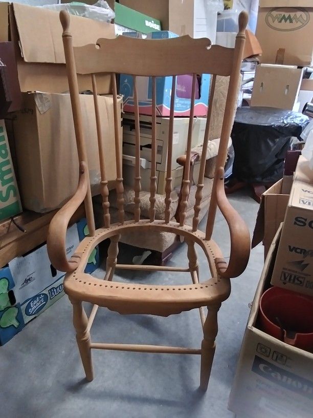 Unfinished Side Chair w Bent Wood Arms $45.00