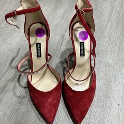 Nine West Red high Heels Sz 81/2