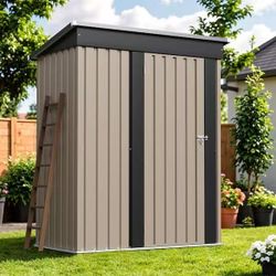5 ft. W x 3 ft. D Outdoor Storage Metal Shed Lockable Metal Garden Shed for Backyard Outdoor (14.5 sq. ft.) $100