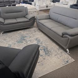 GREY 🩶 sofa & loveseat 🛋️ 2 Piece Living Room SET 