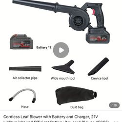 Cordless Leaf Blower with Battery and Charger, 21V Lightweight and Efficient Battery Powered Blower, 150CFM Portable and Compact Yard Blower, Recharge