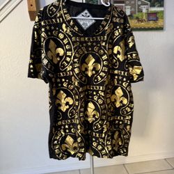 Men’s Graphic Shirt 2X – Black/Gold Design 