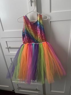 Girls Rainbow Sequin Tutu Dress