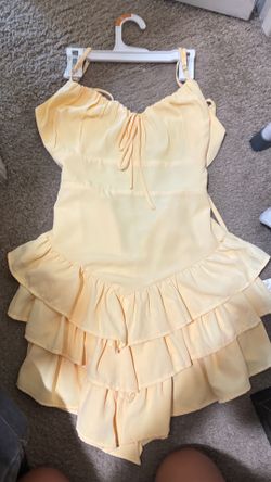 Butter Yellow Ruffle Dress