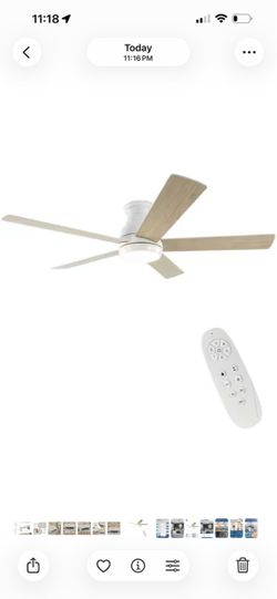52 in. Indoor Integrated LED Light Flush Mount White Ceiling Fans with Reversible Motor and Remote Control