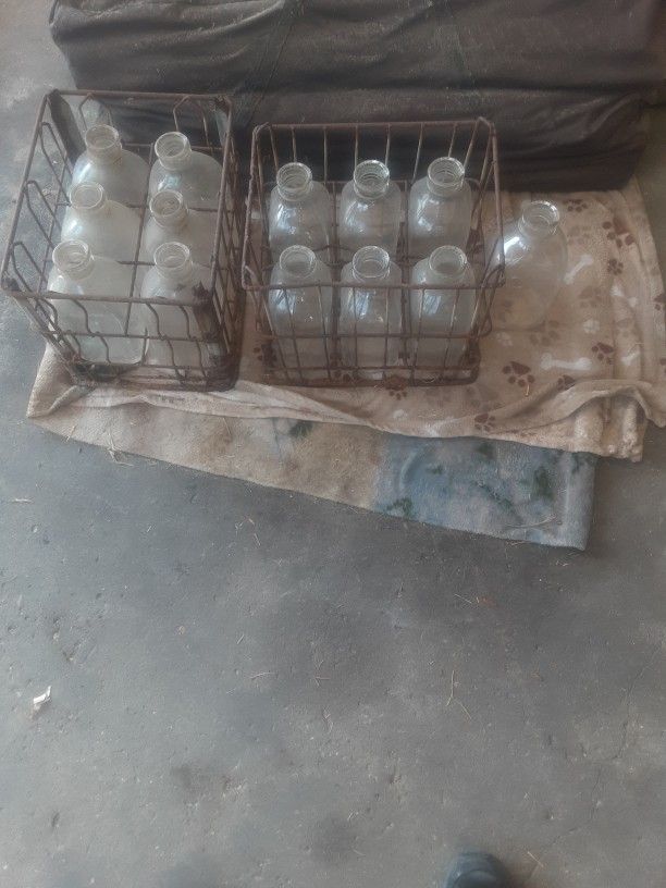 Old 1/2 Gallon Glass Bottles