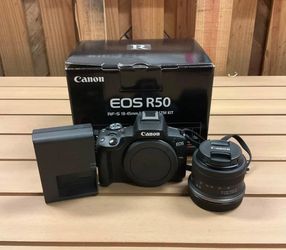 New Canon - EOS R50 4K Video Mirrorless Camera with RF-S18-45mm f/4.5-6.3 IS STM Lens - Black