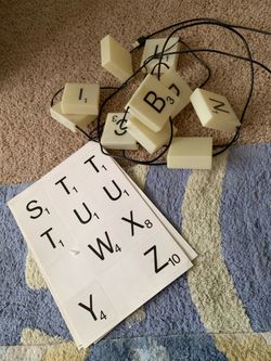 Large Scrabble Letter Tiles with String Lights