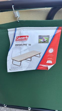 Coleman ComfortSmart Big & Tall Cot with Mattress Pad Folding Steel Camp Bed with Plush Pad for Comfort Camping Lounging Elevated Sleeping Guests