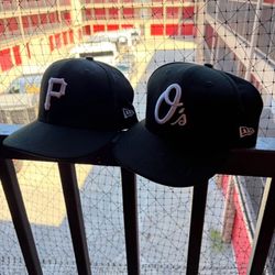 New Era 59FIFTY Pittsburgh Pirates + Baltimore Orioles Fitted Hats Size 7 Bundle