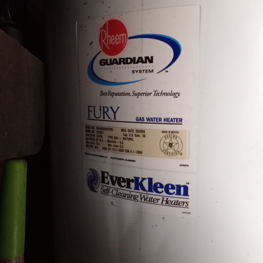 Rheem Gaurdian Gas Water Heater 40 Gal for Sale in San Antonio, TX - OfferUp