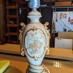 Vintage Hand Painted Real Gold Trim China Lamp